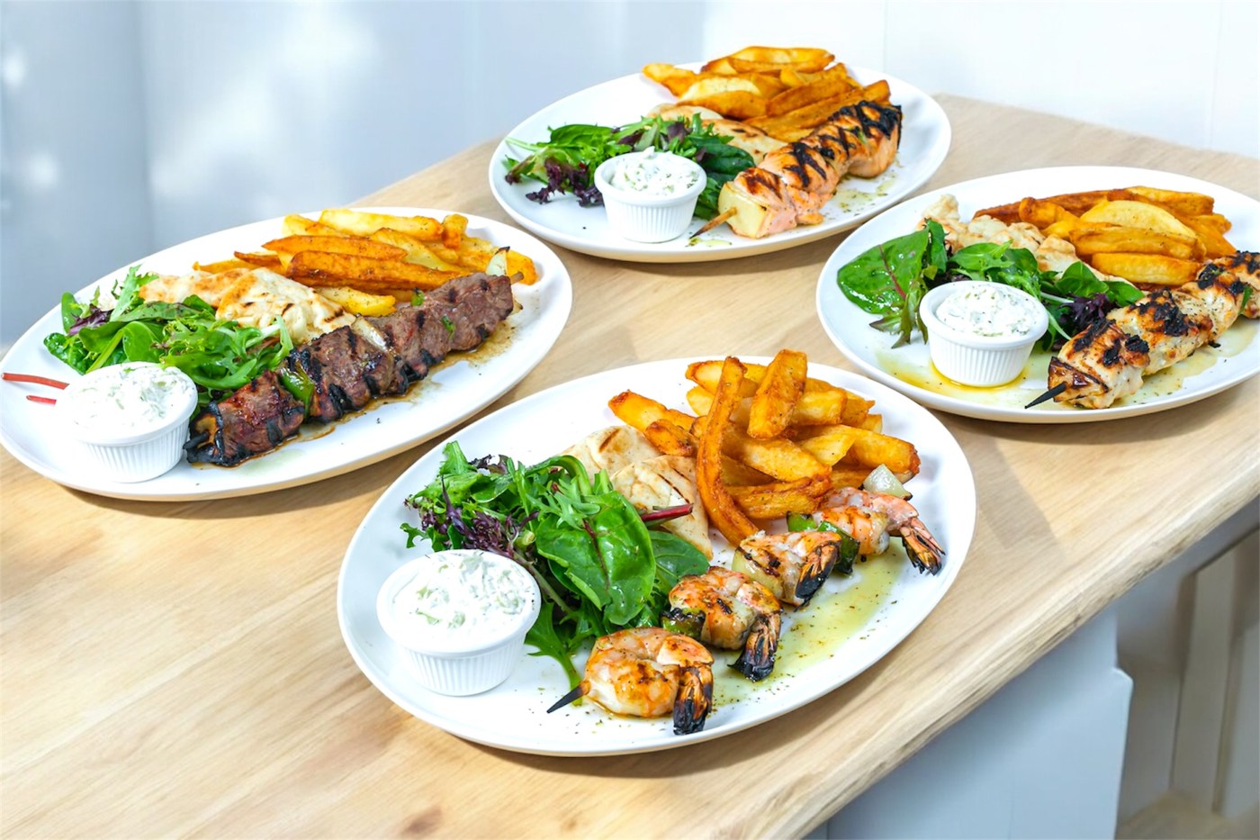 Greek entrées with your choice of accompaniments